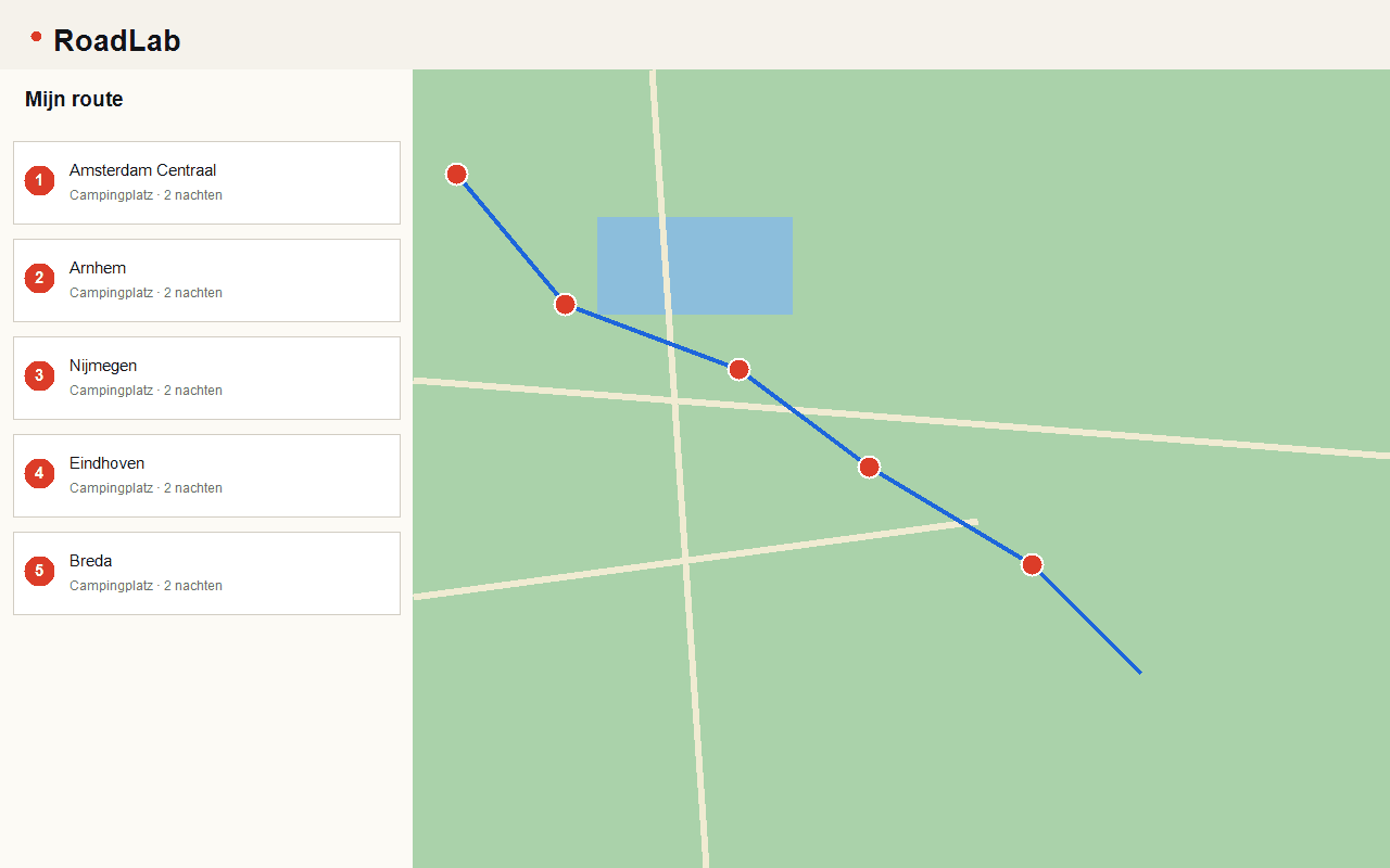RoadLab planner interface